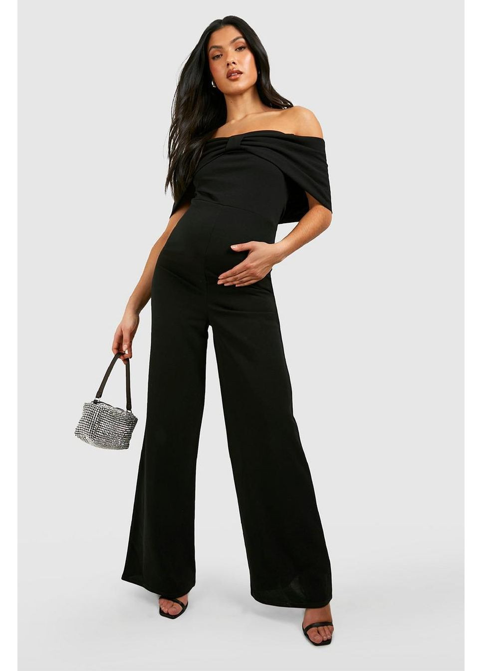 Комбінезон для вагітних Boohoo однотонний чорний