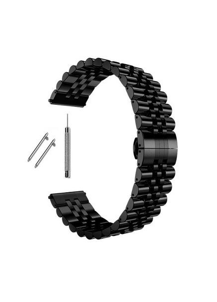 Браслет / ремінець для класичних та смарт годинників. Колір чорний. Ширина 20 та 22 мм No Brand (370101653)