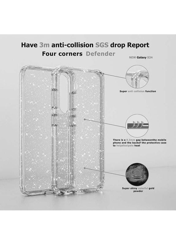 Чохол TPU Nova для Samsung Galaxy S23 FE з блискітками Прозорий Epik (372972704)