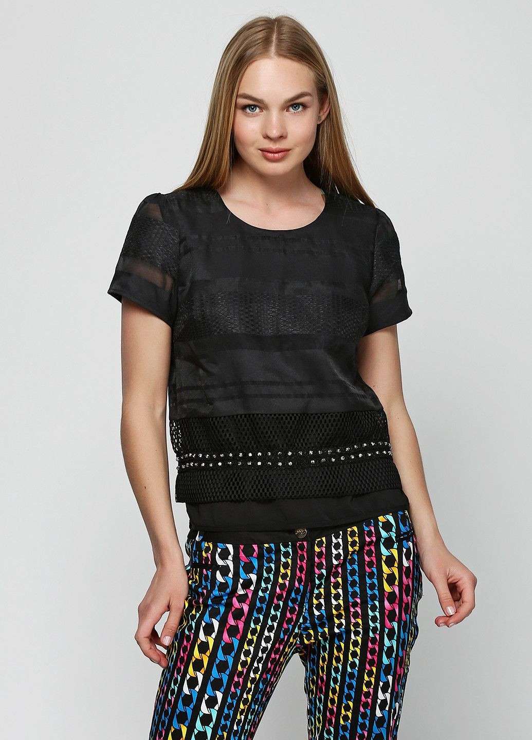 Чёрная блуза светло-зеленый Axel