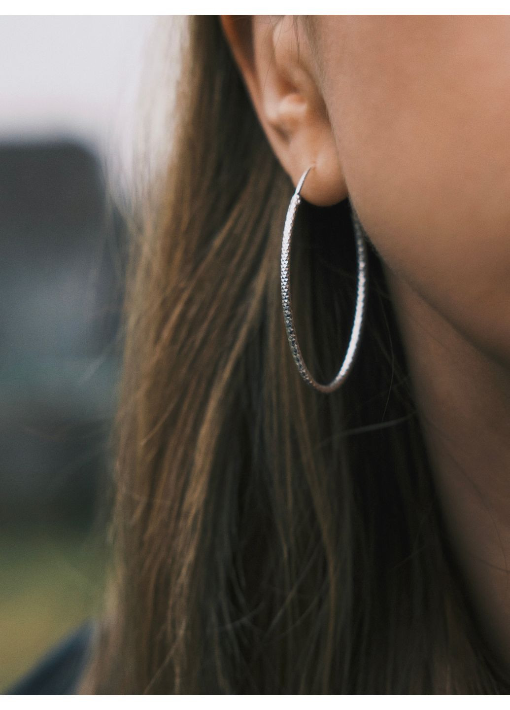 S925 Срібні сережки Овальні Конго з кристалічною фактурою TATON (369389219)