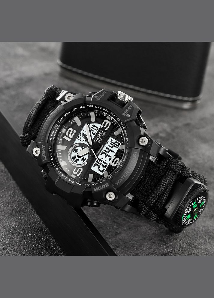 1283NBK Black кварцевый спортивный, армейский Skmei (324103790)
