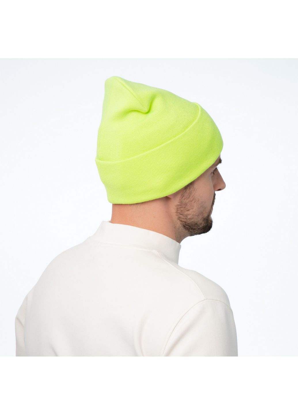 Шапка бини мужская хлопок желтая JASPER 242-159 LuckyLOOK 242-159M (322791792)