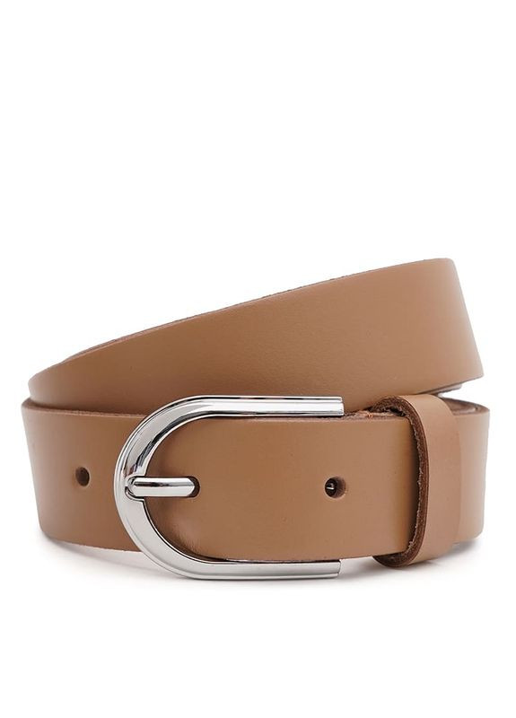 Женский ремень кожаный 100v1genw84 Бежевый Borsa Leather (302971987)