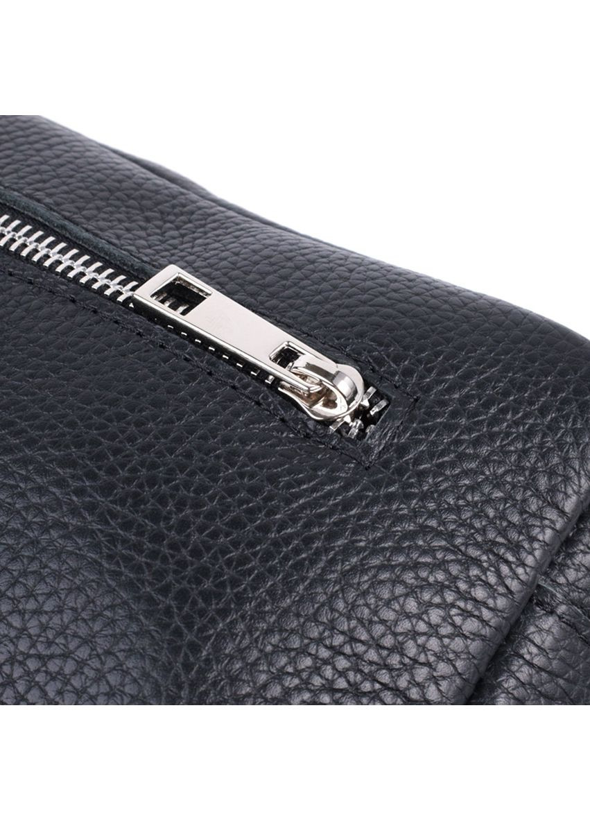 Мужская сумка бананка из натуральной кожи черный флотарь 21х11,5х5,5 см 22826 Shvigel (362417711)