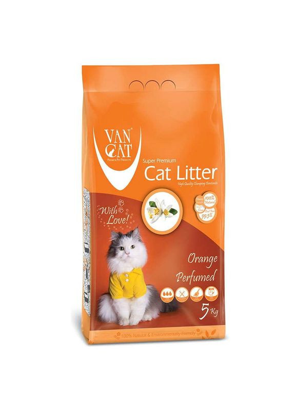 Бентонітовий наповнювач для котячого туалету з ароматом апельсина Cat Litter Orange 5 кг (8699245856071) Van Cat (327366395)