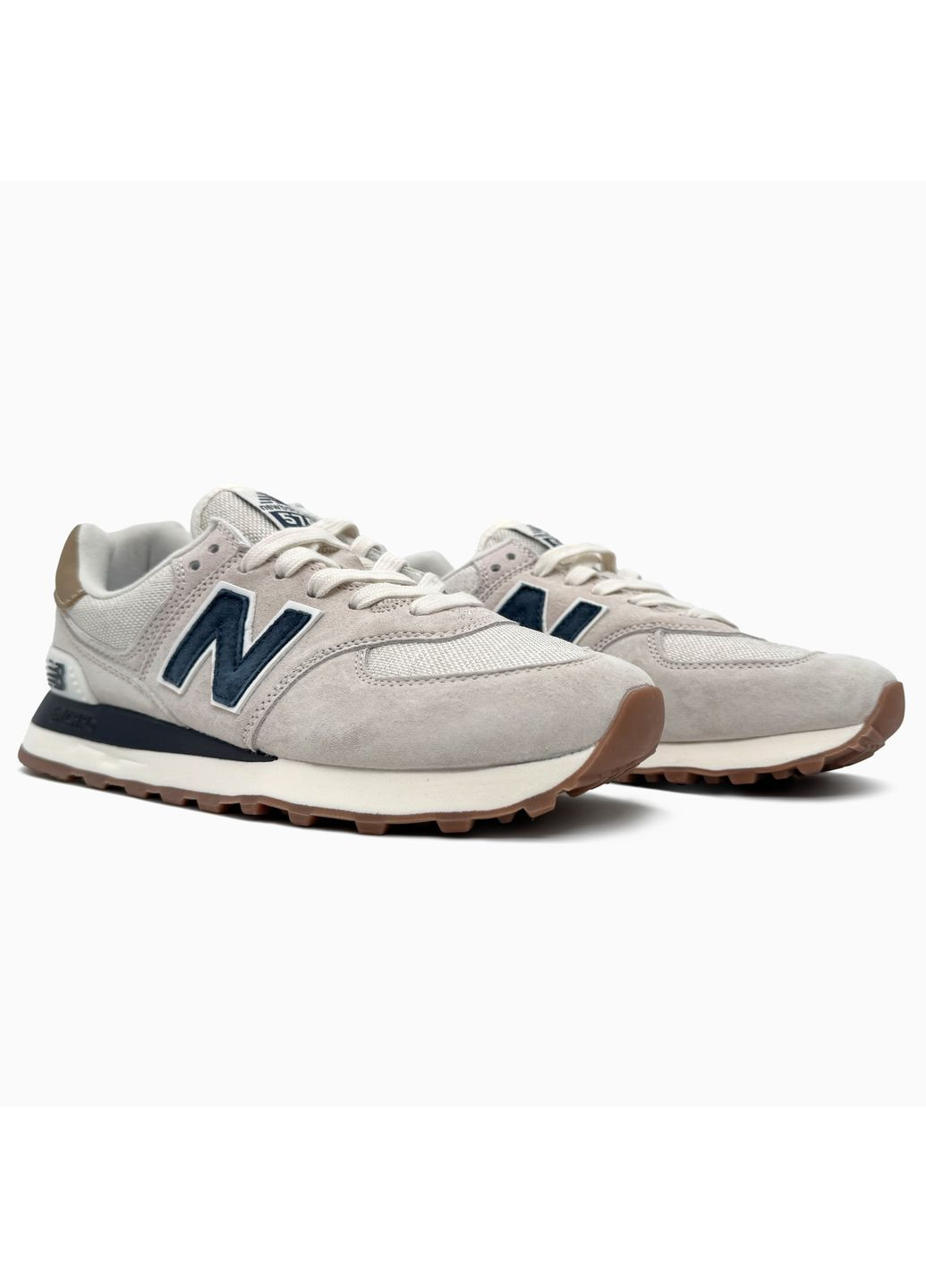 КРОСІВКИ ЖІНОЧІ NEW BALANCE 574 LIGHT BEIGE / BLUE НЬЮ БЕЛАНС 574 No Brand бежеві демісезони (367175065)