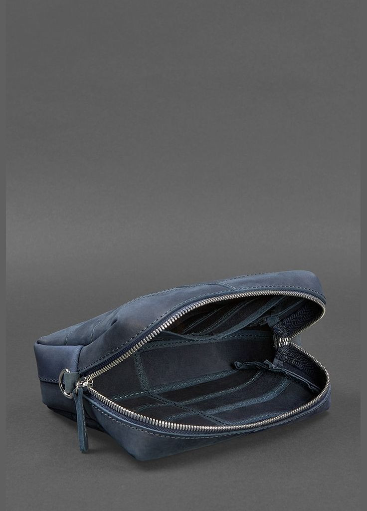 Кожаная косметичка-несесер 3.1 Темно-синяя Crazy Horse (A-026894) BlankNote (329742893)