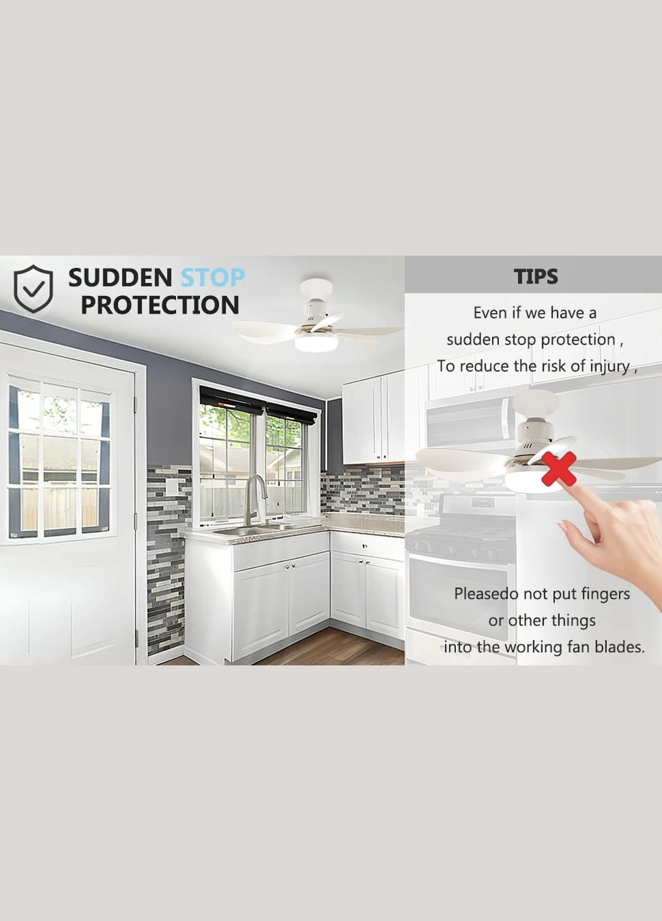 Стельовий вентилятор з підсвічуванням і дистанційним керуванням | 40 Вт | E27 | 6 лопатей | адаптер 120 мм Е27 Monocrystal (334878740)