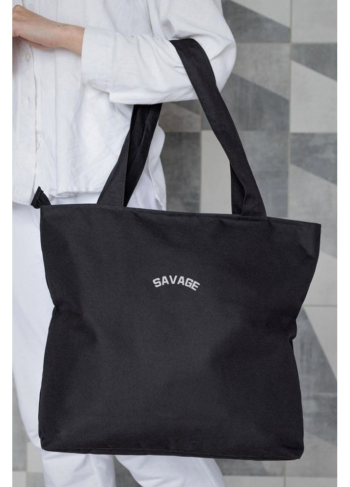 Жіноча сумка еко-шопер тканинна з принтом Savage Black No Brand (353707000)