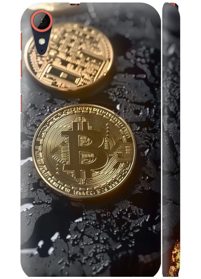3D пластиковый матовый чехол 'Вулканический Bitcoin' для Endorphone HTC Desire 830 (289875371)