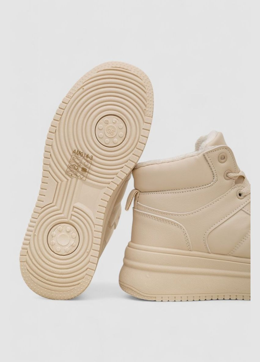 Кроссовки женские зимние на меху, 248RAM014 Ager бежевые зима (360858838)