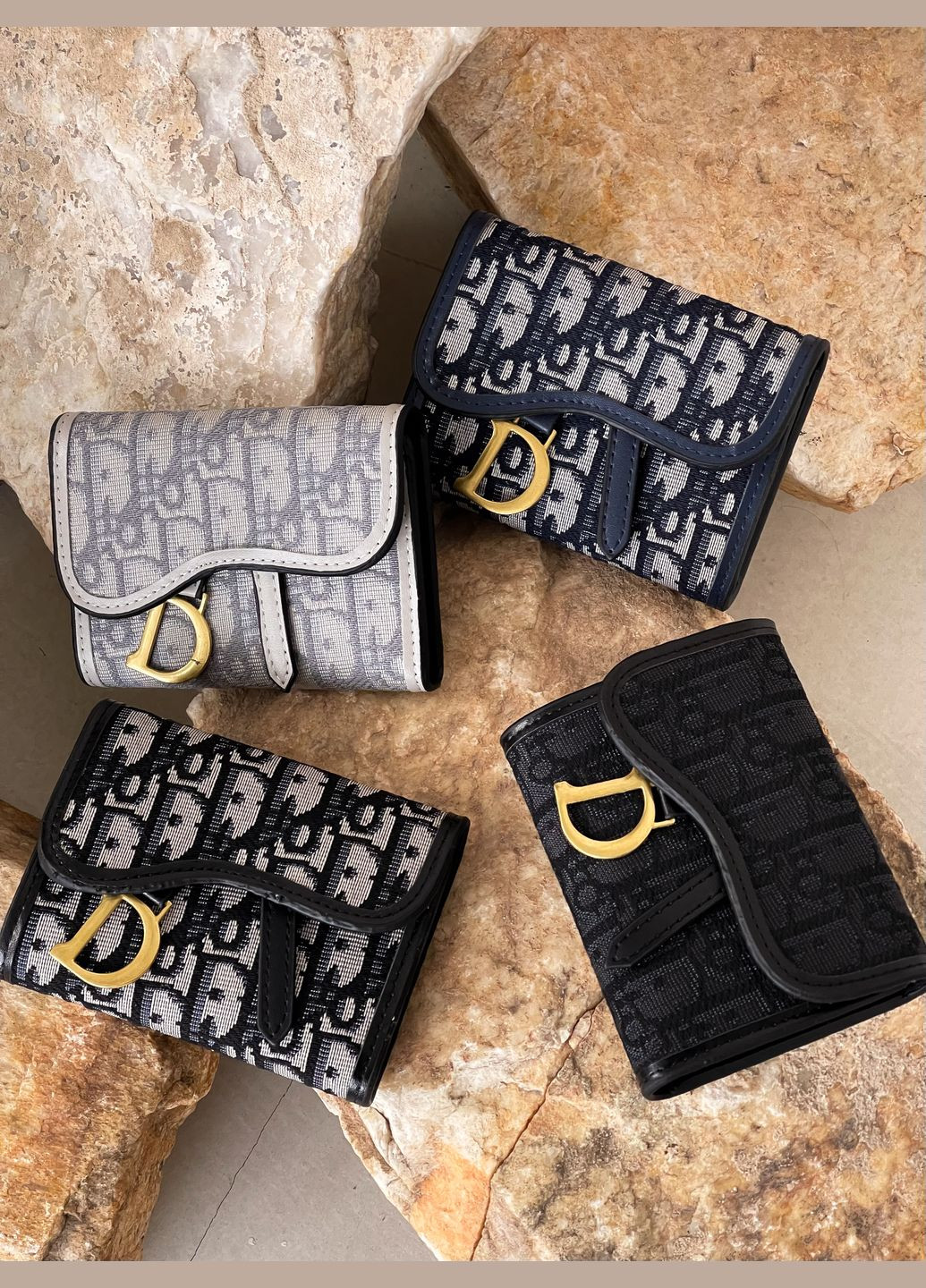 Гаманець Крістіан Діор Saddle mini сірий No Brand (317843149)