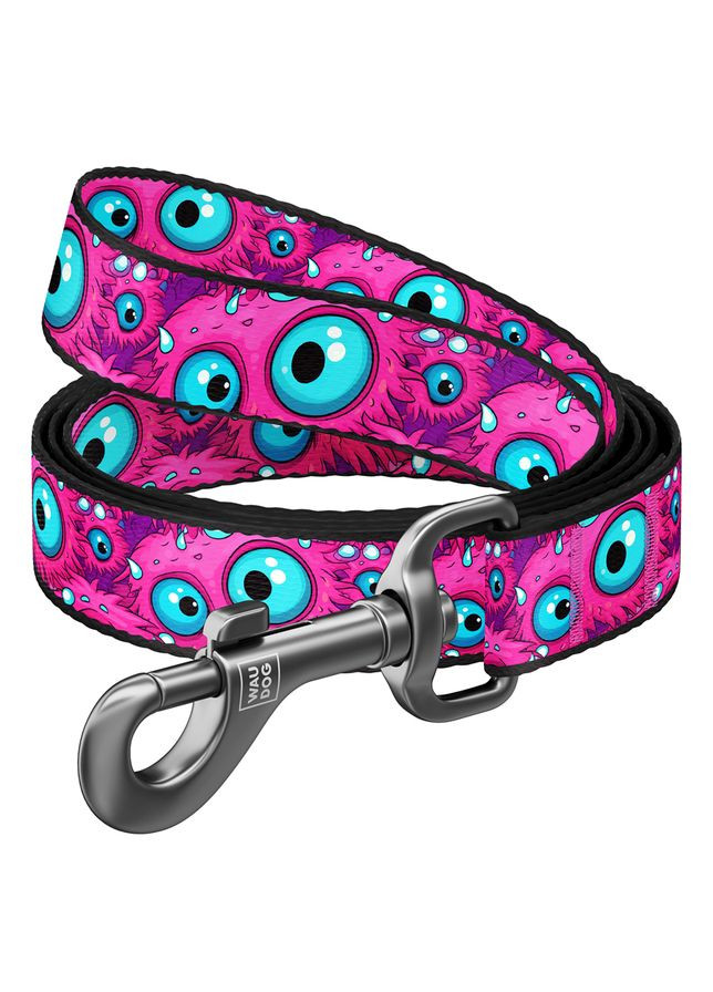Поводок для собак WAUDOG Nylon рисунок "Глаз монстра" нейлоновый для больших пород ширина 25 мм длина 200 см ProDobro (373221562)
