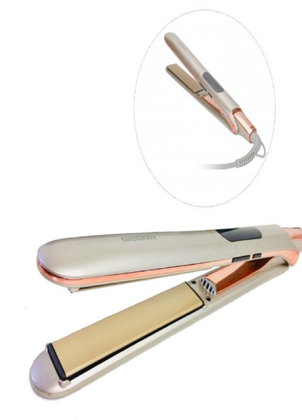 Плойка утюжок для волос GM 407 с регулятором температуры и керамическим покрытием Серый Gemei (305057695)