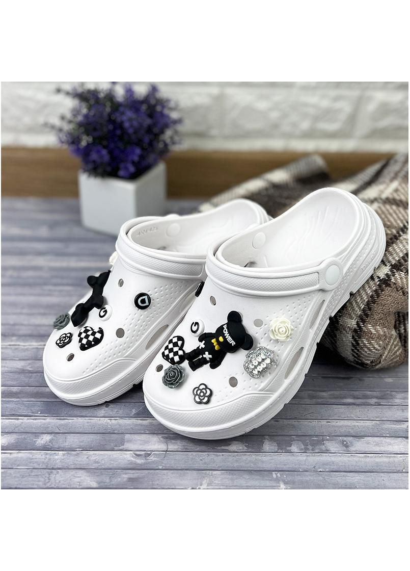 Крокси жіночі з джибітсами Е-001426 Білі Dago (315355783)