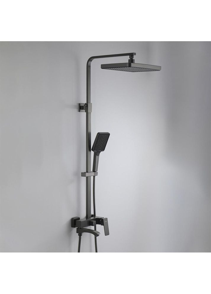 Душевая система F2476-9, 3 функции, поворотный излив, латунь, оружейная сталь Frap (372994948)