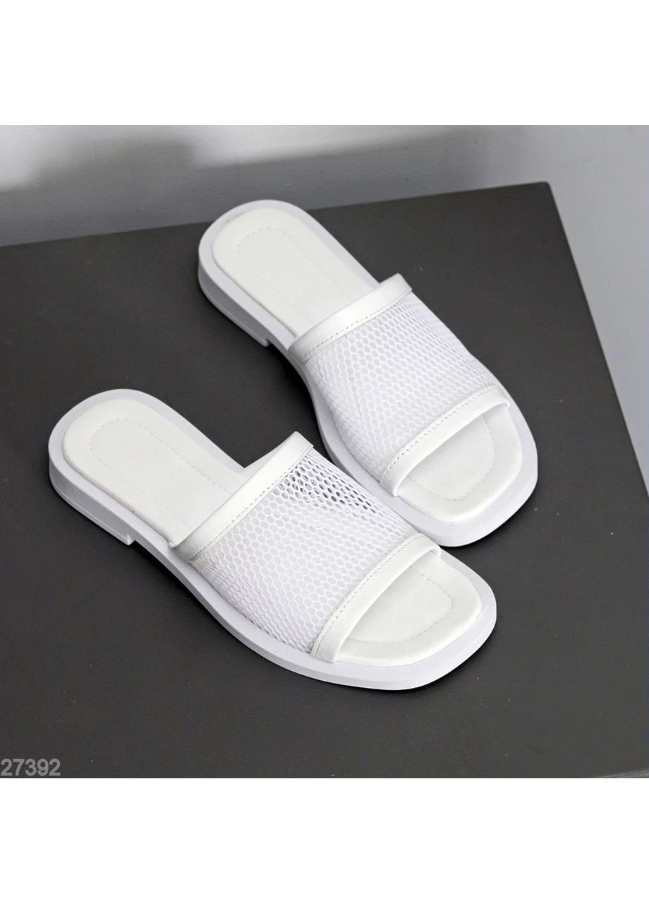 Белые женские шлепанцы No Brand