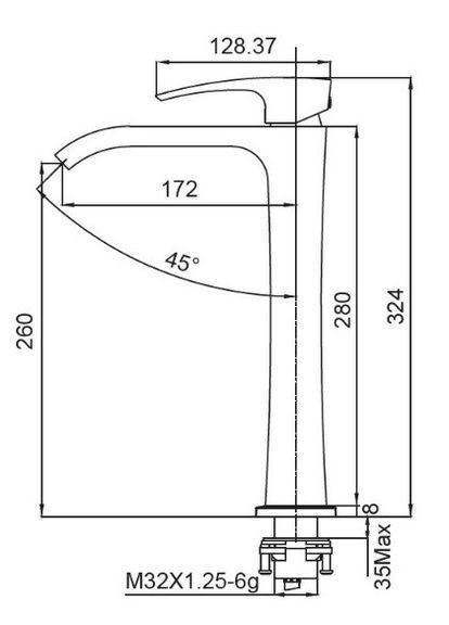 Змішувач для умивальника KB-13007-04 високий (Колір хром+білий) (KR5153) KOER (321205091)