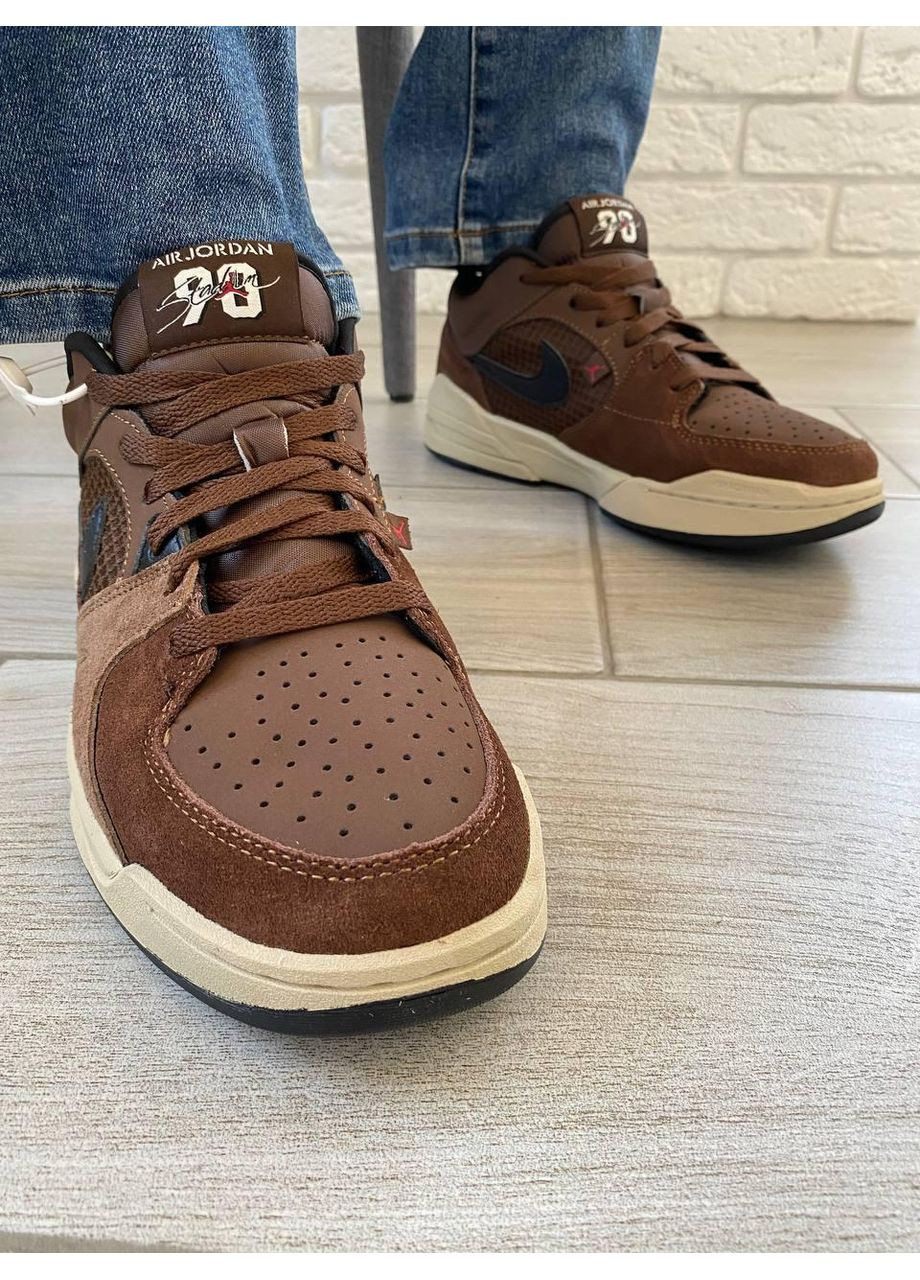 Коричневые демисезонные кроссовки мужские nike air jordan stadium 90 brown найк аир джордан No Brand