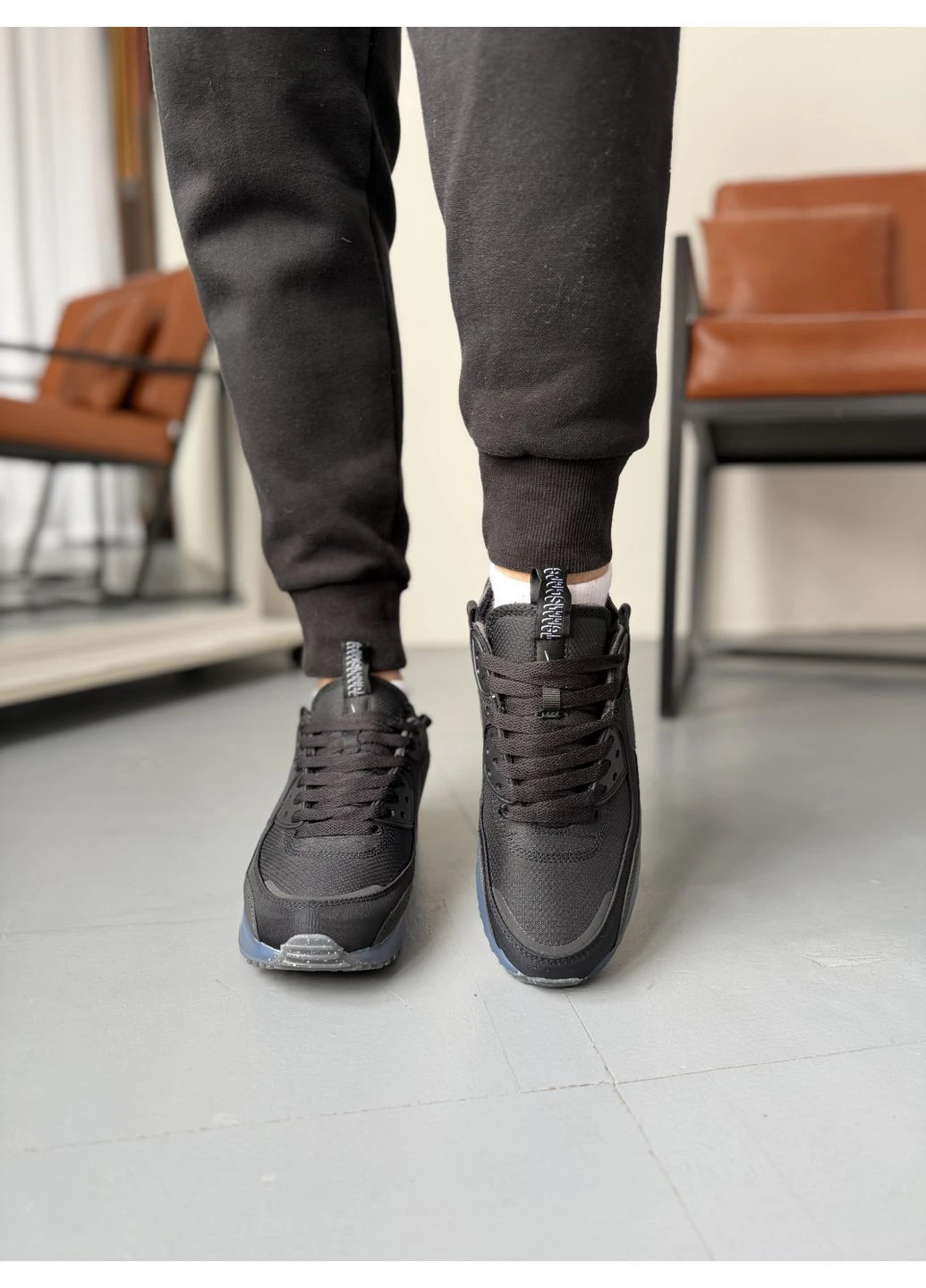 Чорні літні кросівки nike air max 90 terrascape black blue найк аір макс 90 No Brand