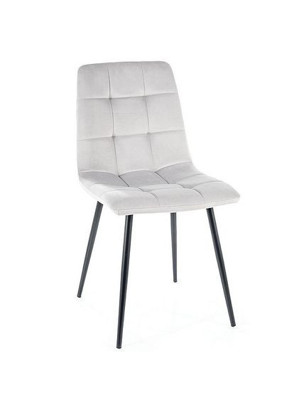 Стілець MIA чорний каркас/світло-сірий велюр Intarsio (372178900)
