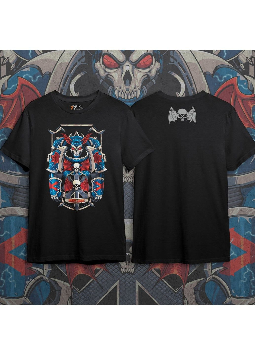 Чорна футболка з принтом warhammer 40k - night lords No Brand