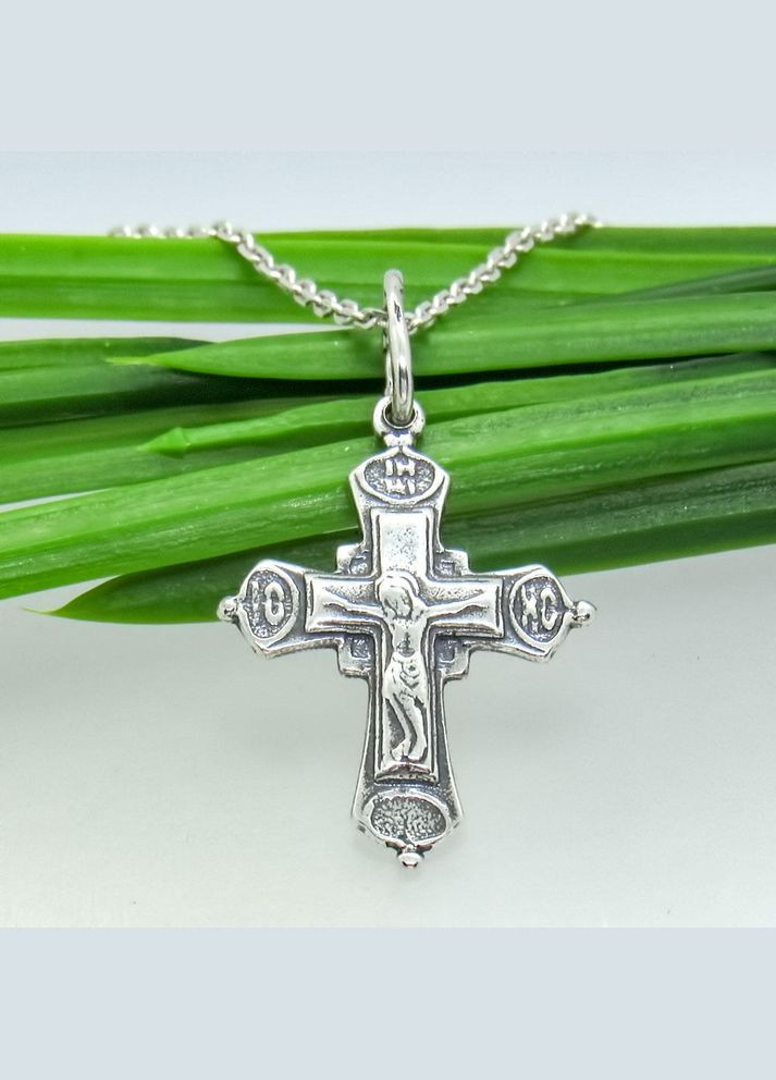 Серебряный христианский подвес "Крестик 1" No Brand (350667159)