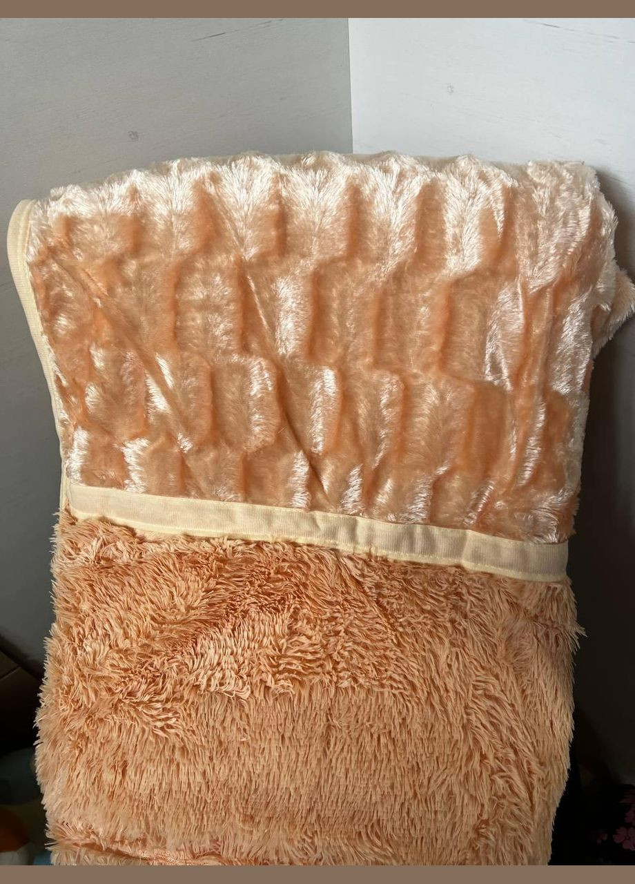 Покривало норка хутряне двостороння трава 220х240 см Світло-коричневий (П4К-rai-norka-pled-001-06) No Brand (308754778)