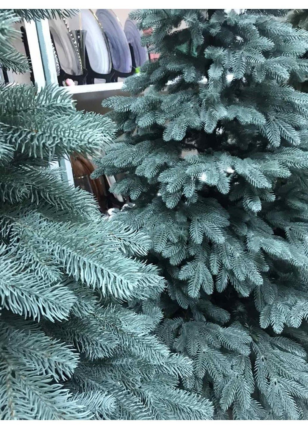 Штучна пухнаста ялинка Еліт (висота 3.50 м) лита (Блакитна) No Brand (332635183)