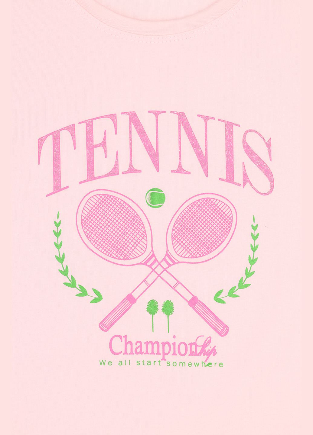 Светло-розовая летняя футболка с коротким рукавом для девочки цвет светло-розовый цб-00277078 No Brand