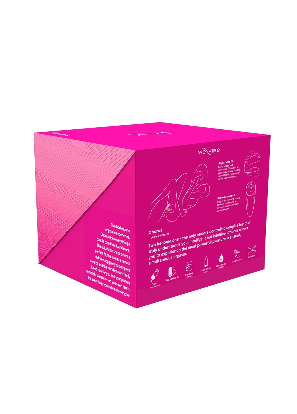 Смарт-вибратор для пар Chorus Cosmic Pink, сенсорное управление вибрациями сжатием пульта We-Vibe (335392743)