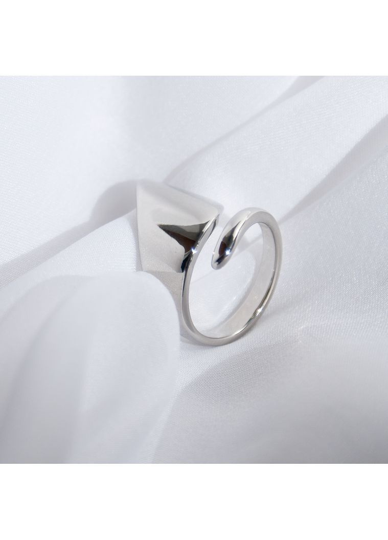 Кольцо унисекс геометрической формы широкое колечко минимализм элегантное регулируемый размер серебристое без камней кэжуал No Brand (365807163)