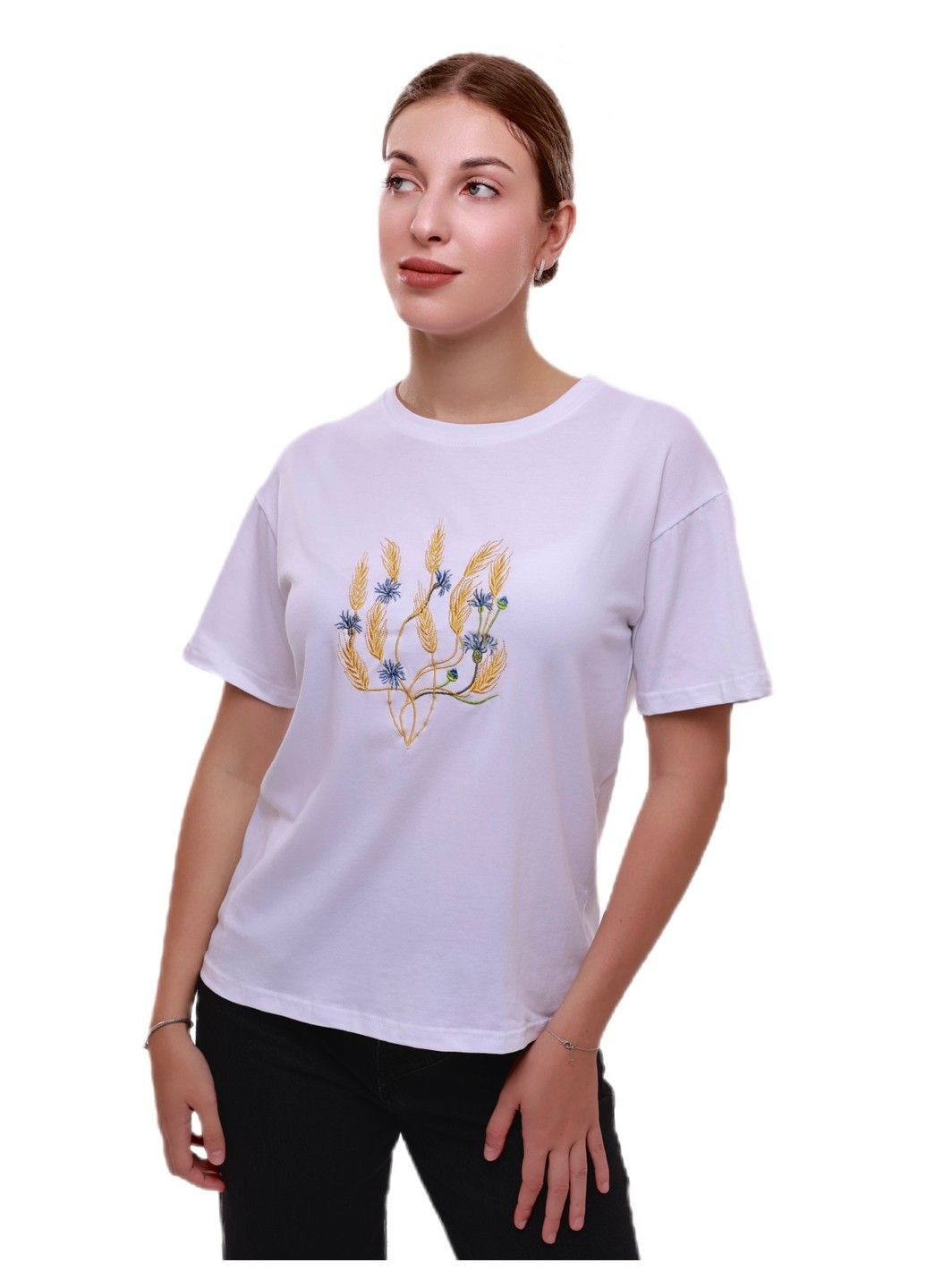 Жіноча футболка з патріотичною символікою Джой - (363554227)