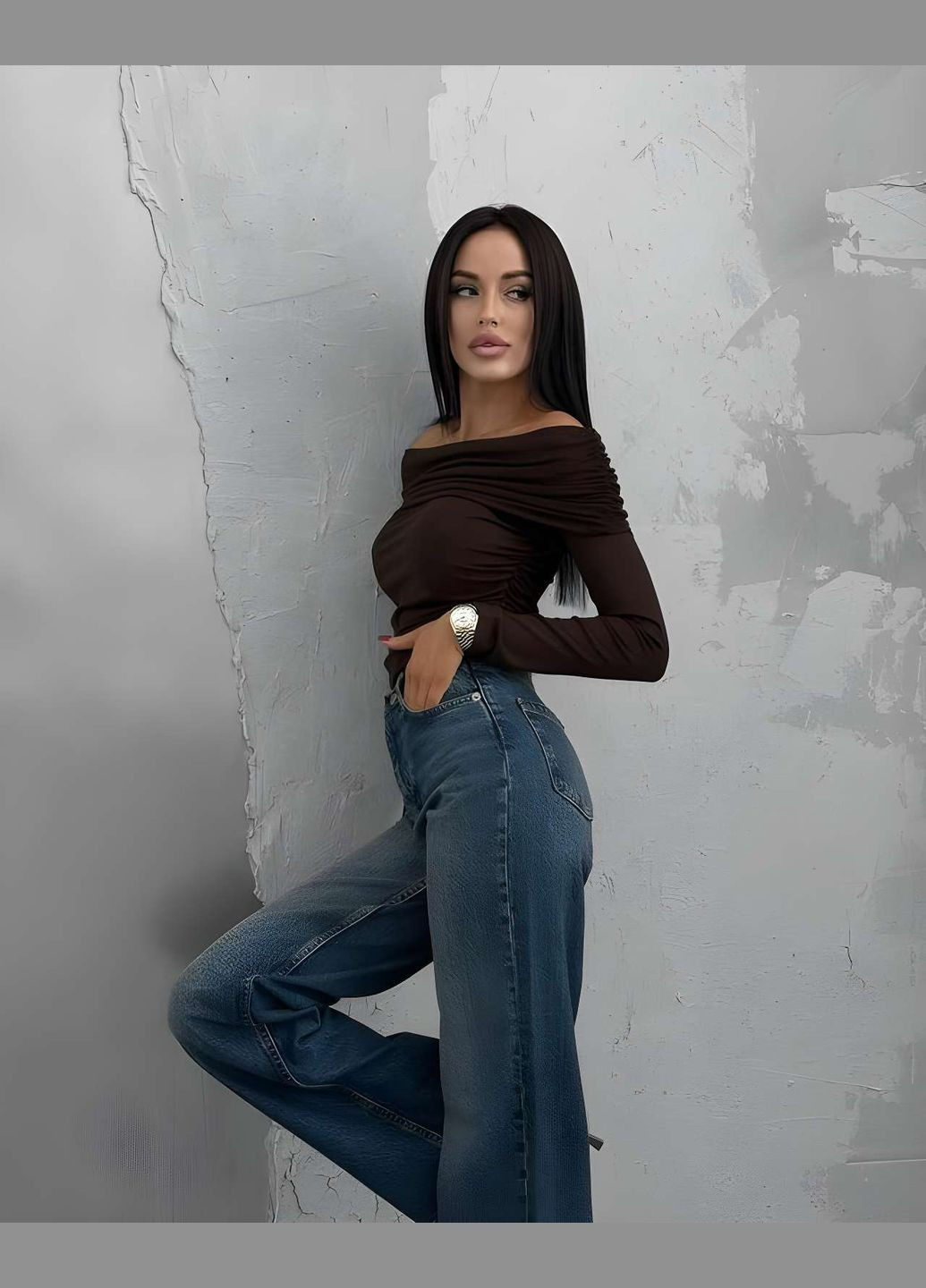 Коричневая женский базовый черный коричневый лонгслив блуза, блузка шоколадная Україна