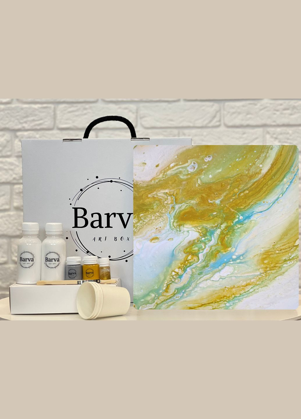 Художній набір "Опал" для створення картини у техніці абстрактного живопису рідкий акрил Квадрат 30 см Barva (315891050)