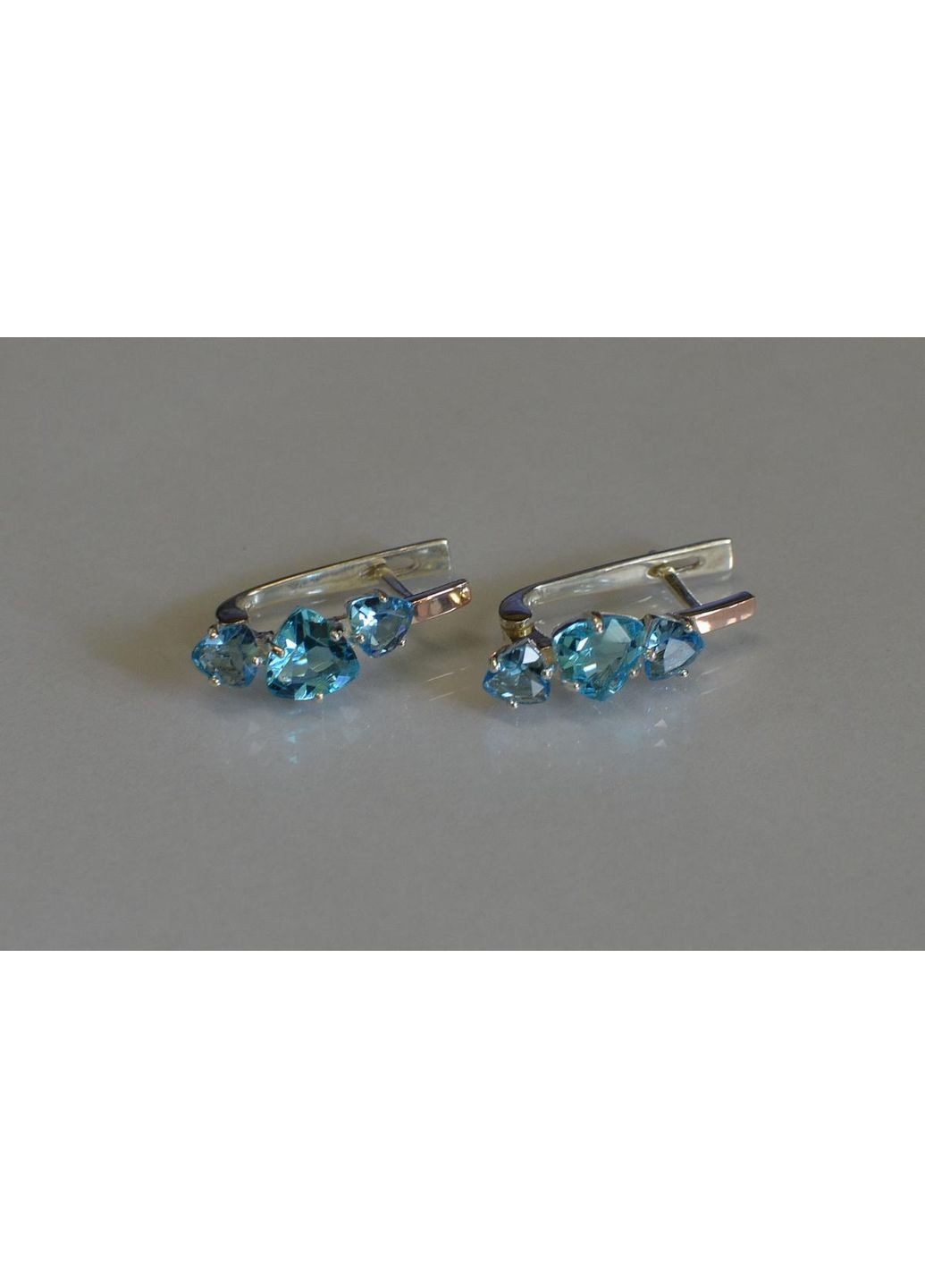 Серьги серебряные с золотыми накладками (пластинами) Silver Style (367112256)