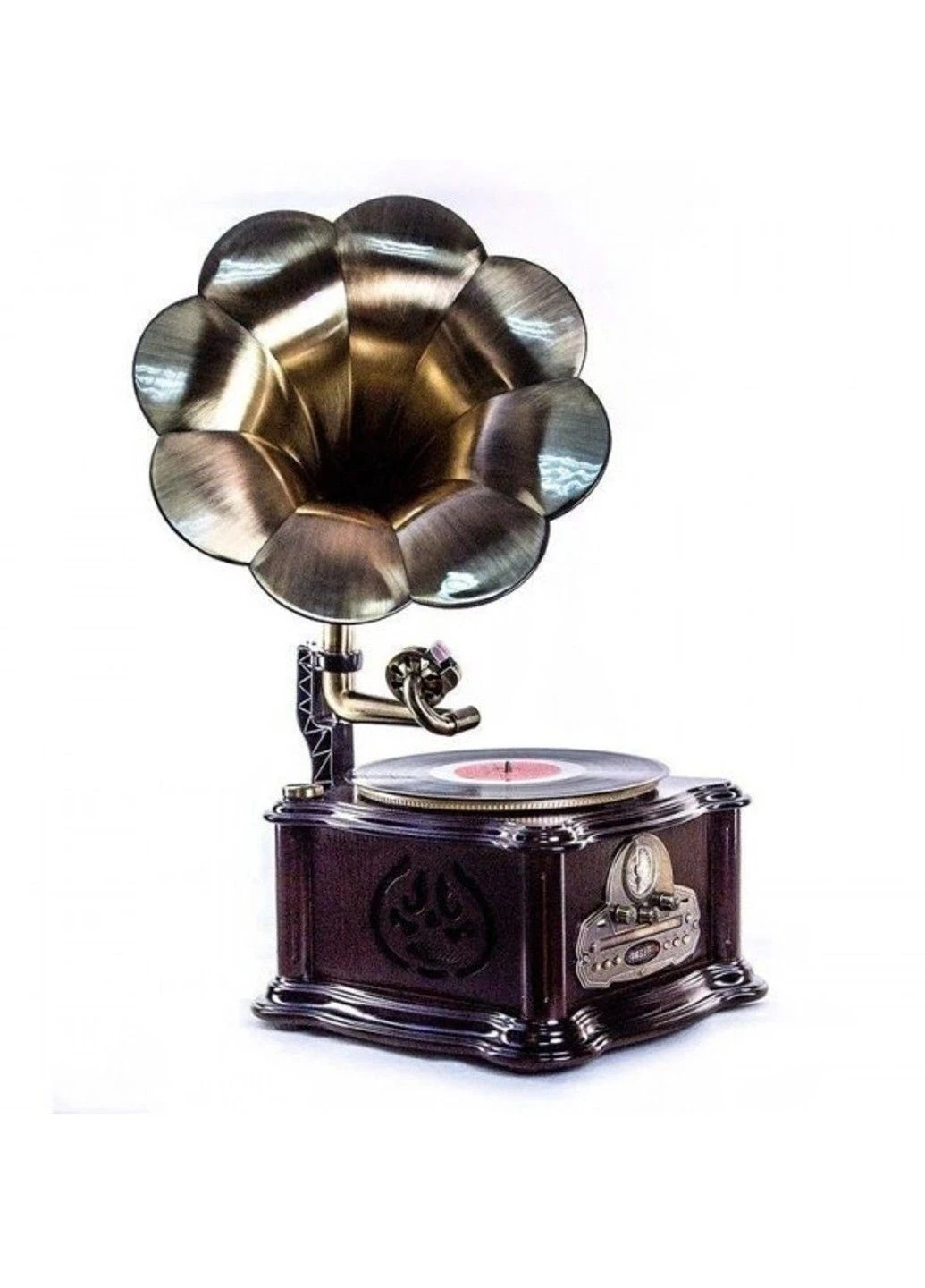 Ретро програвач Грамофон Париж на тумбі (Вініл AM/FM USB/CD MP3 BT) (RP-013C) DAKLIN (332637649)