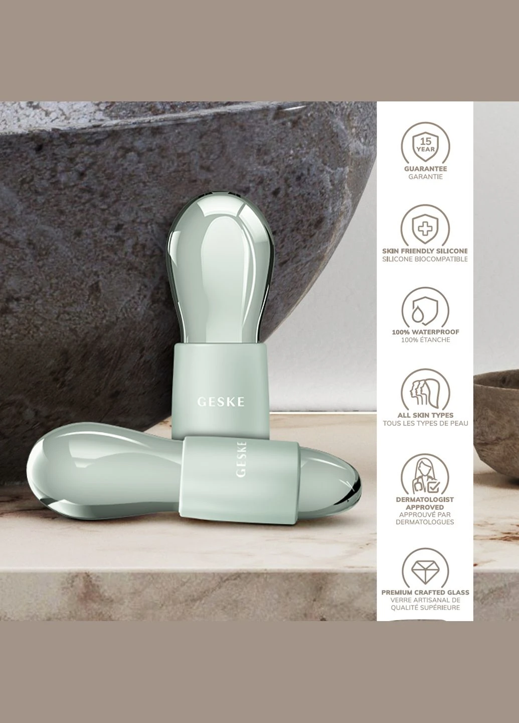 Подвійний масажер для очей Cool&Warm Duo Eye Massager 7в1 green GESKE (341526122)
