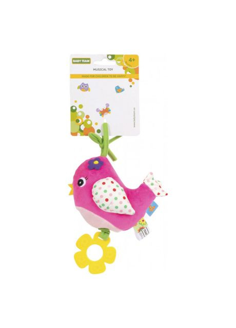Игрушка-подвеска Птичка розовая музыкальная (8543/2) Baby Team (370623991)