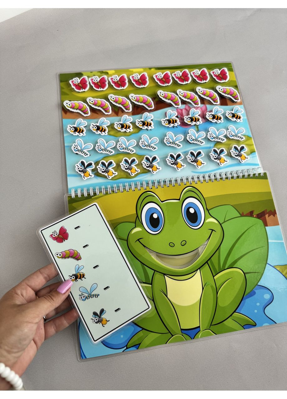 Розвиваюча гра на липучках “ Нагодуй Жабку” Формат А4 No Brand (370952849)