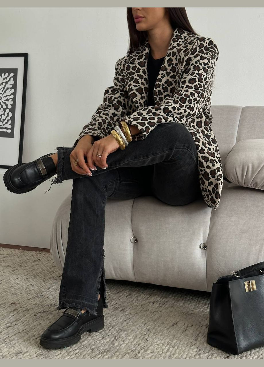 Цветной женский женский пальто с леопардовым принтом. MonCher леопардовый - демисезонный