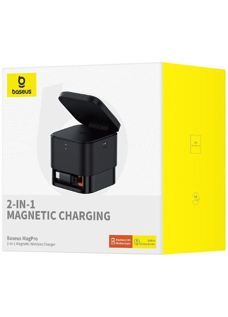 Бездротовий зарядний пристрій MagPro 2-in-1 Magnetic Wireless Charger 25 W P10264100121-00 Black Baseus (304531165)