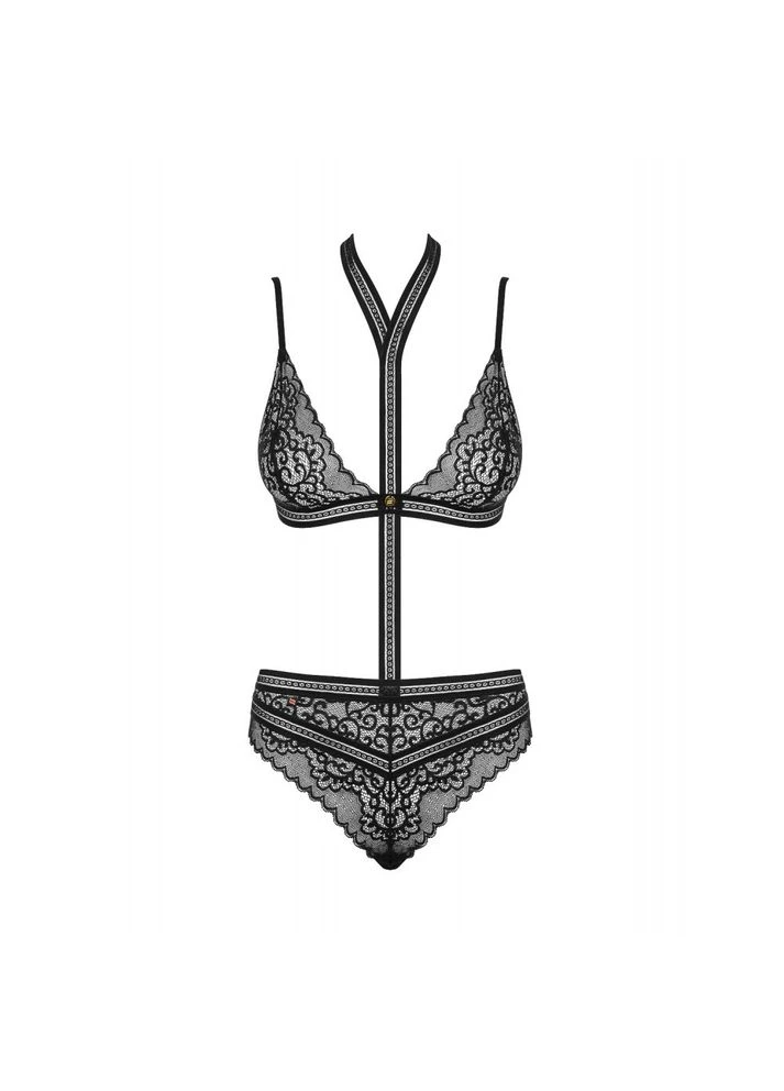 Боді комплект чорний Ailay teddy set Obsessive (347296025)