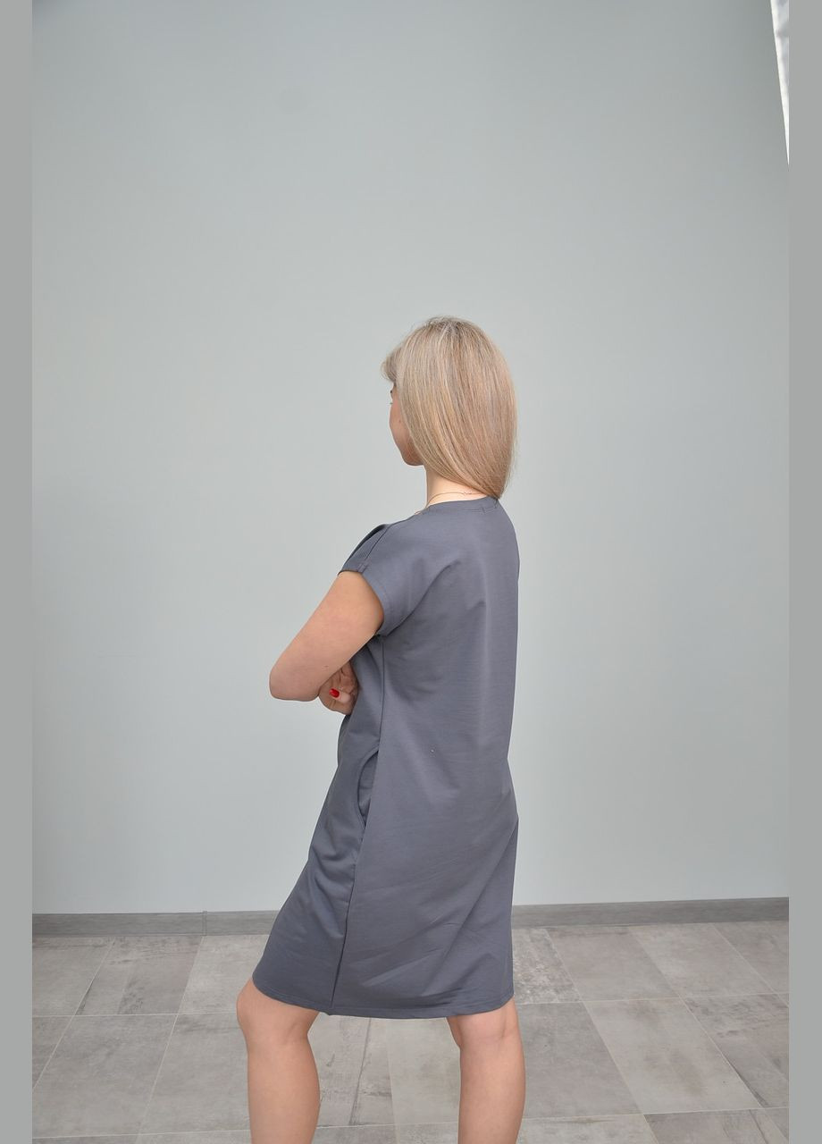 Сіра літня жіноча сукня, короткий рукав, різні кольори (s, m, l, ) No Brand однотонна