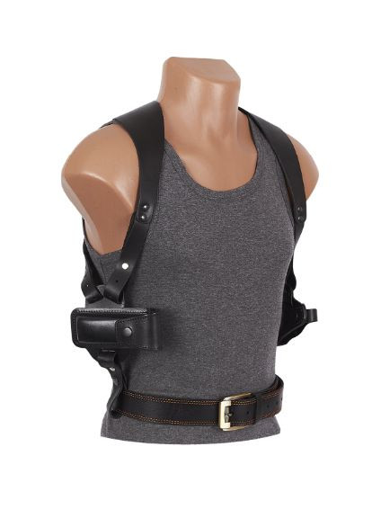 Кобура Форт-17 оперативна + поясна двостороння формована з чохлом під магазин (чорна шкіра) Сварог (342375249)