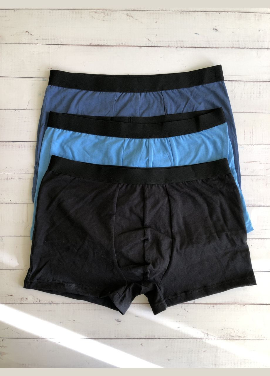 Набор комплект мужские трусы боксеры шорты Honey Fashion Accessories (3шт) S черный, голубой, синий (2-169) No Brand (313286000)