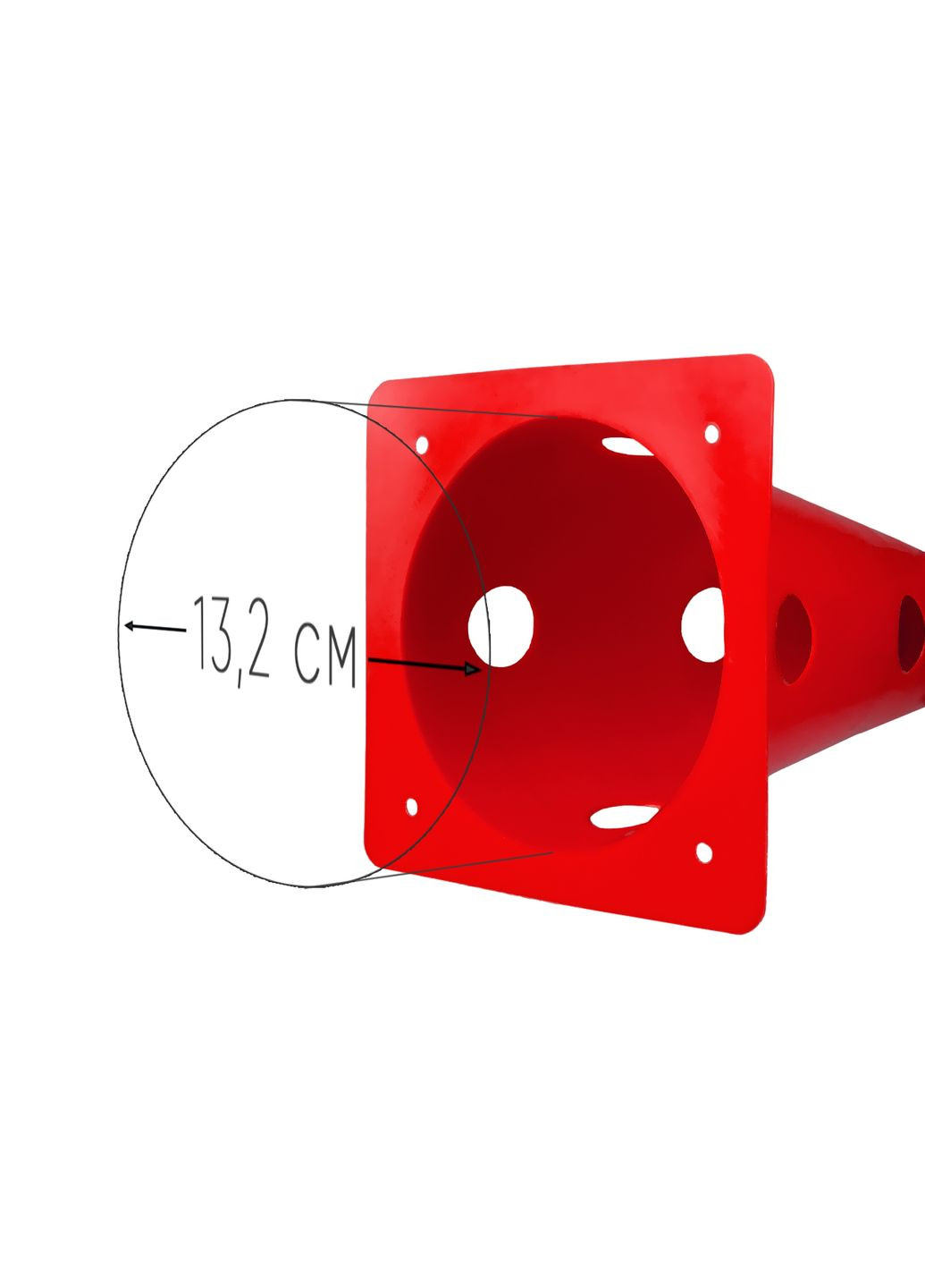 Конус-фишка спортивная 31 см красная EasyFit (361432674)