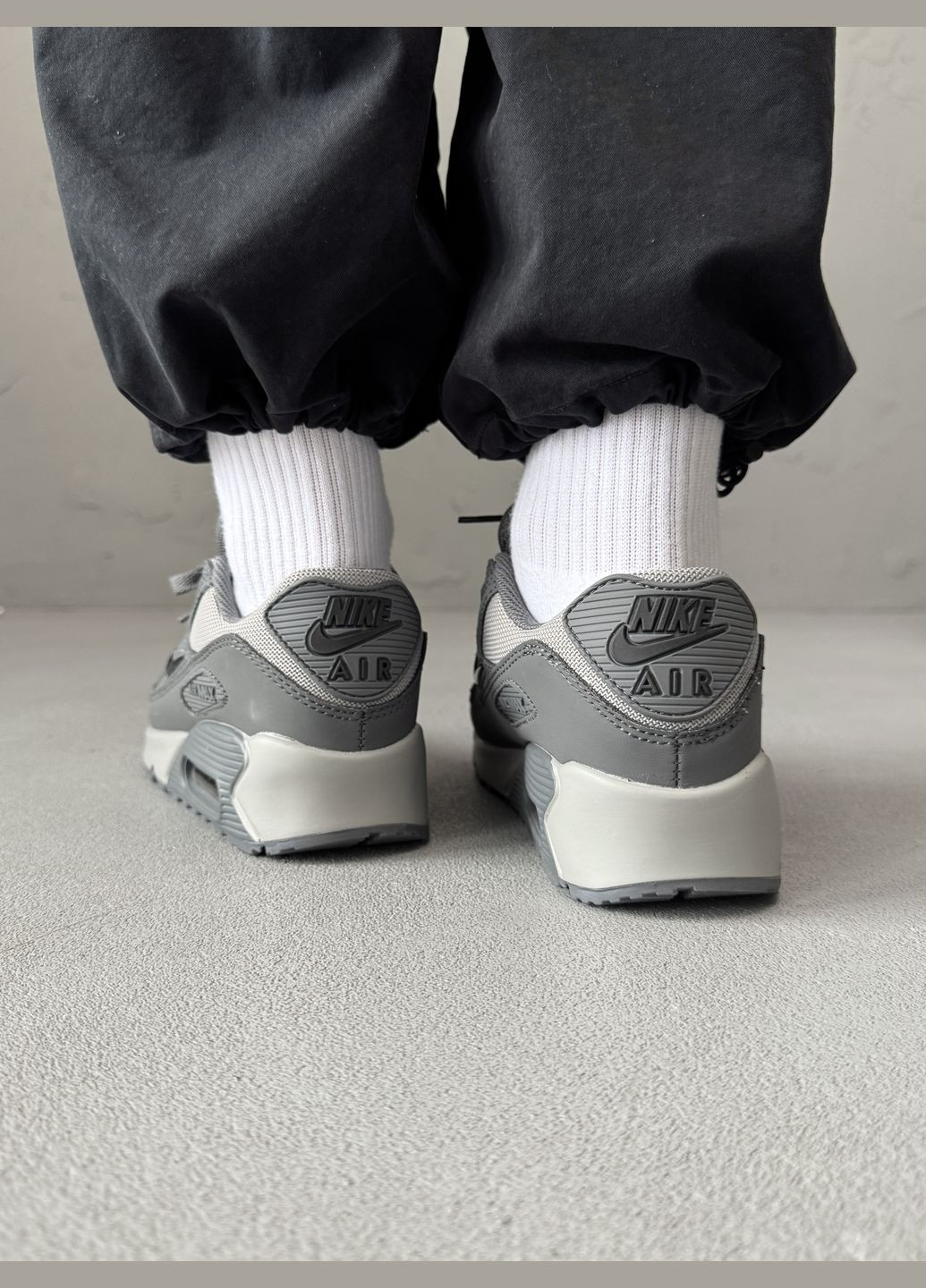 Темно-сірі Осінні кросівки чоловічі nike air max 90 dark grey | найк аір макс 90 темно-сірі No Brand