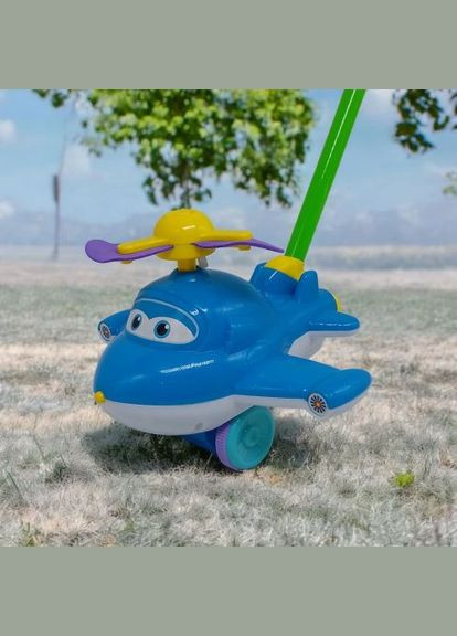 Каталка с ручкой "Самолет", свет (синяя) MIC (372823380)